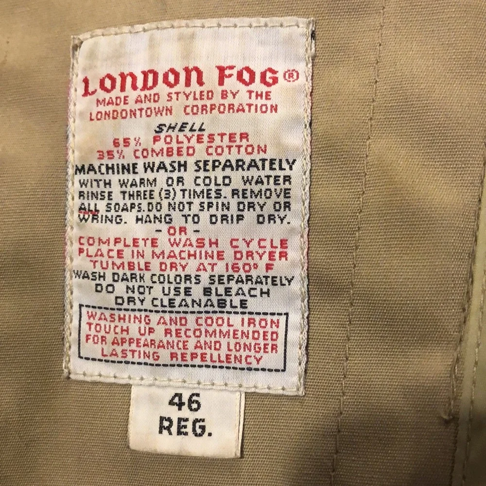 LONDON FOG// removable faux fur lining (real warm)// waterproof CHORE COAT - Picture 6 of 6